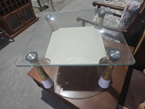 Glass square coffee table