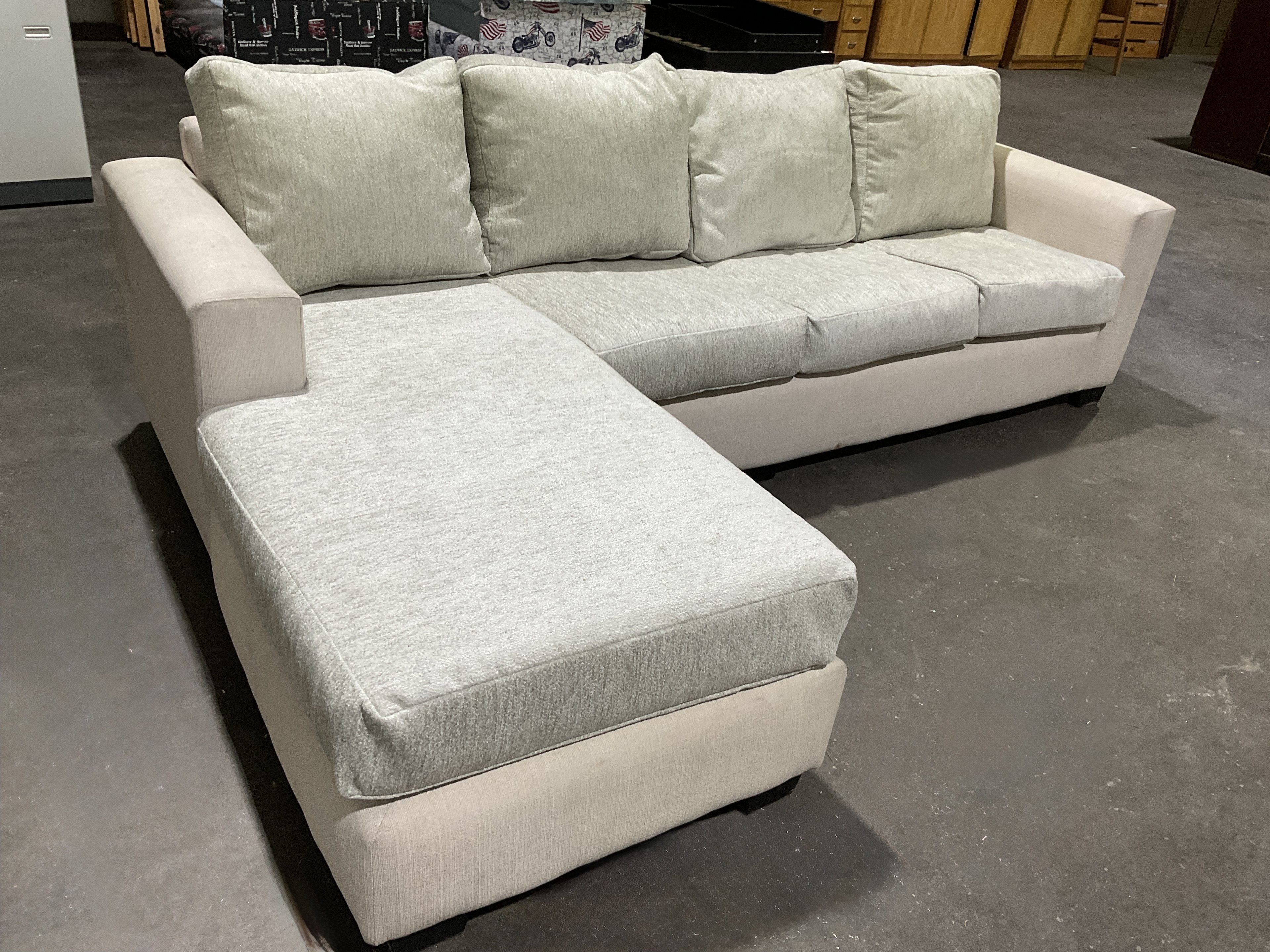 Cream & Grey 4 Seater Couch with Chase