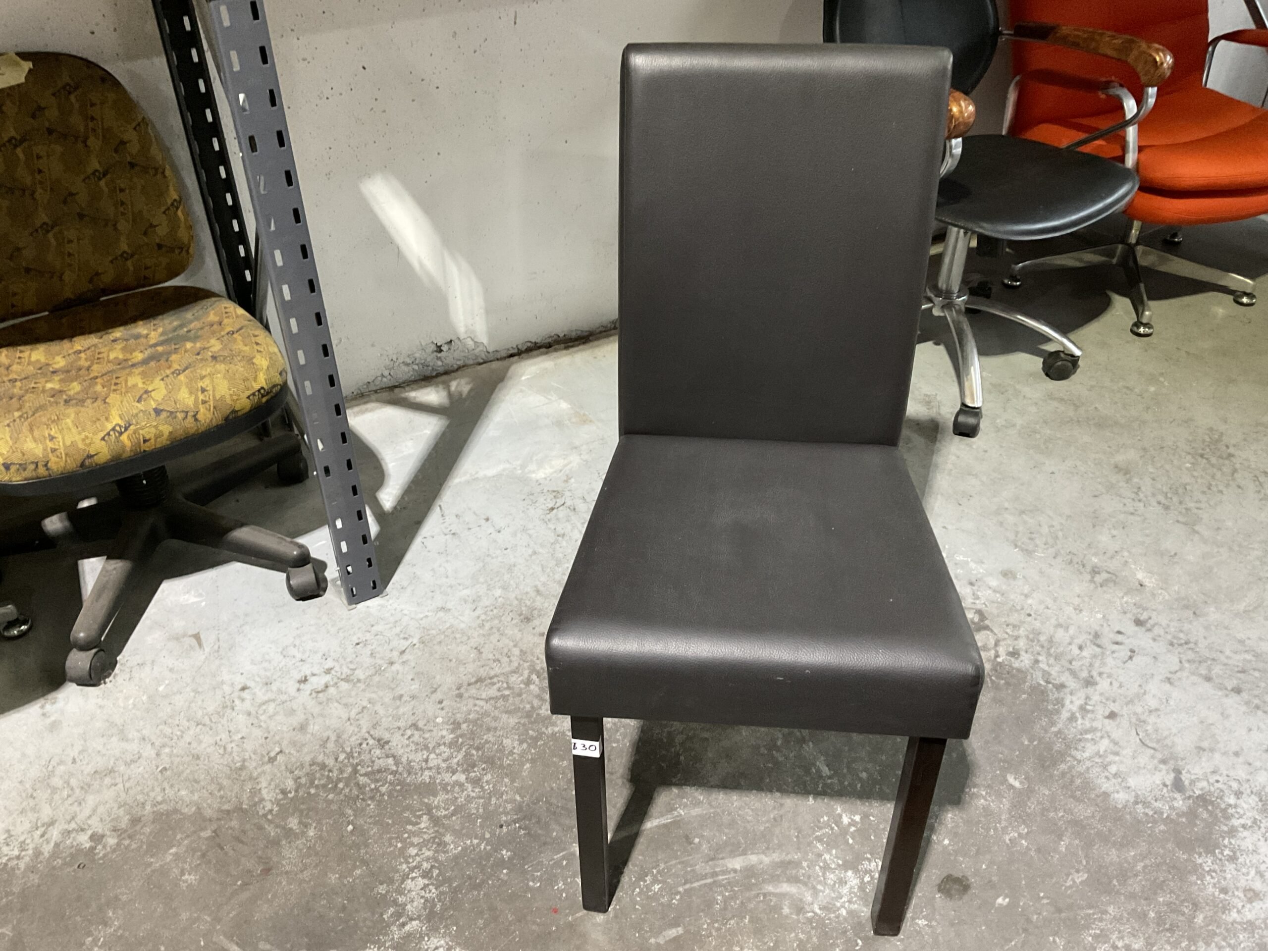 Charcoal Vinyl Dining Chair