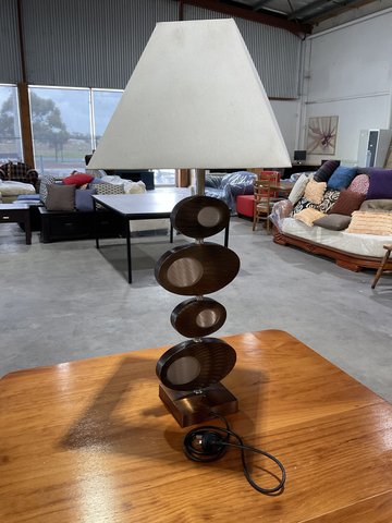 Table Lamp - "Wood Oval Lamp" "Wood Oval Lamp"