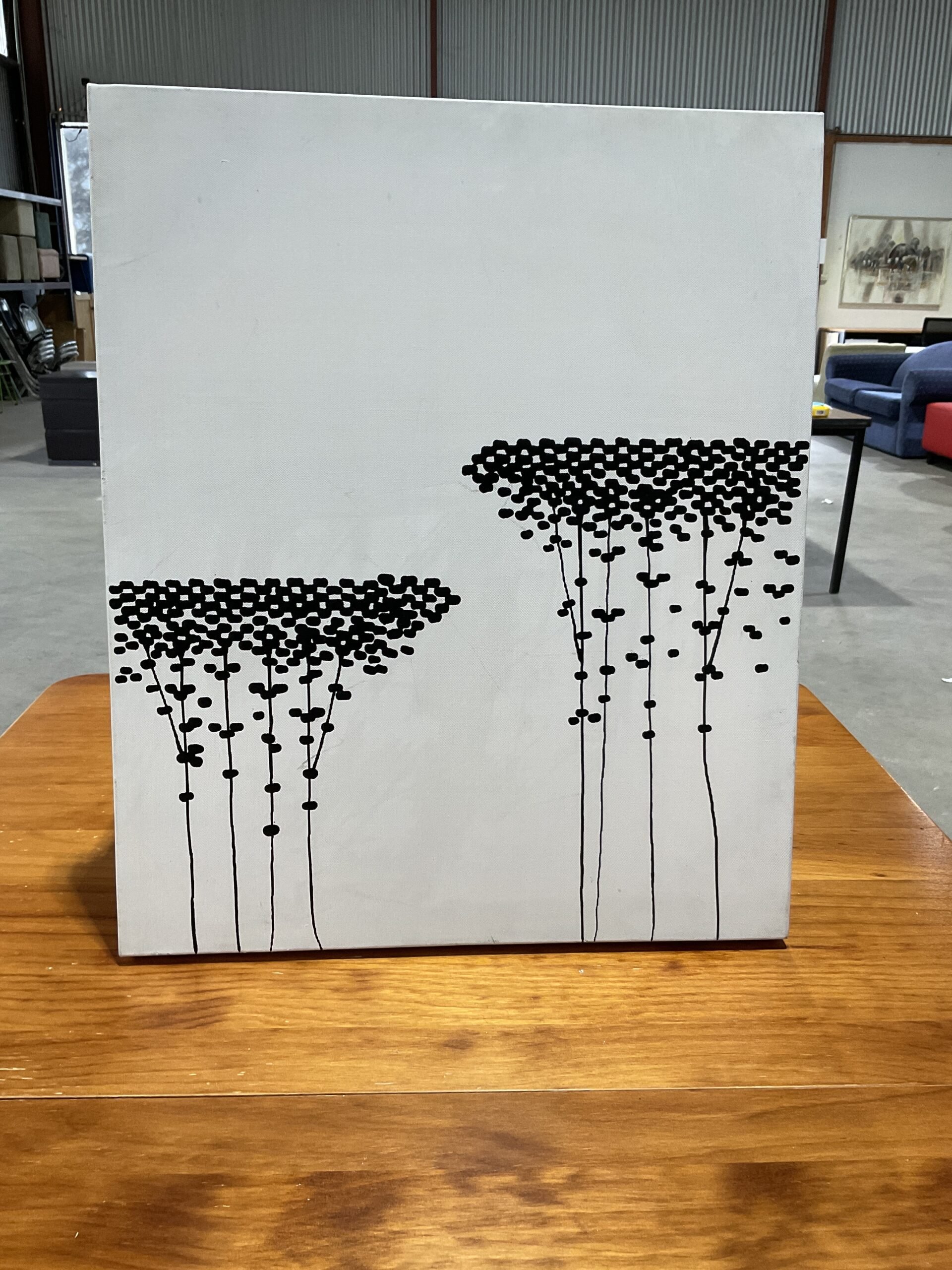 Art - Canvas - "White dot trees" "White dot trees"