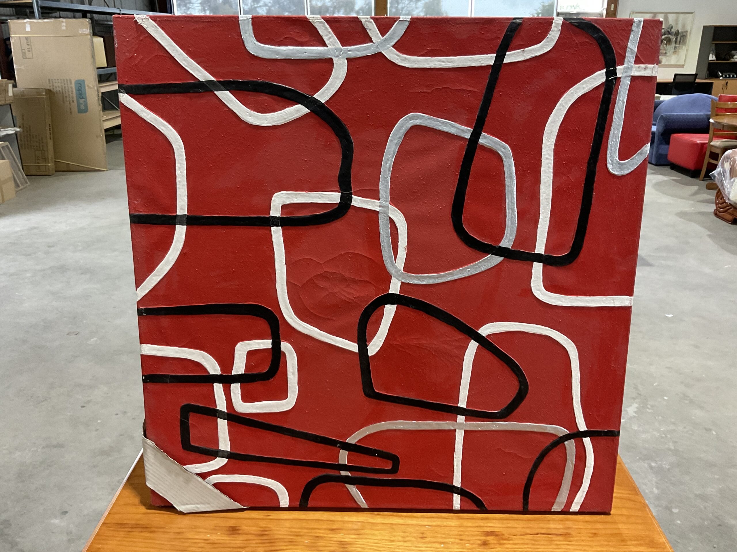 Art - Canvas - "Red with outlines" "Red with outlines"
