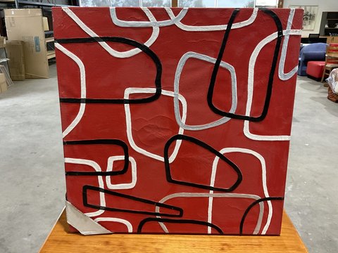 Art - Canvas - "Red with outlines" "Red with outlines"