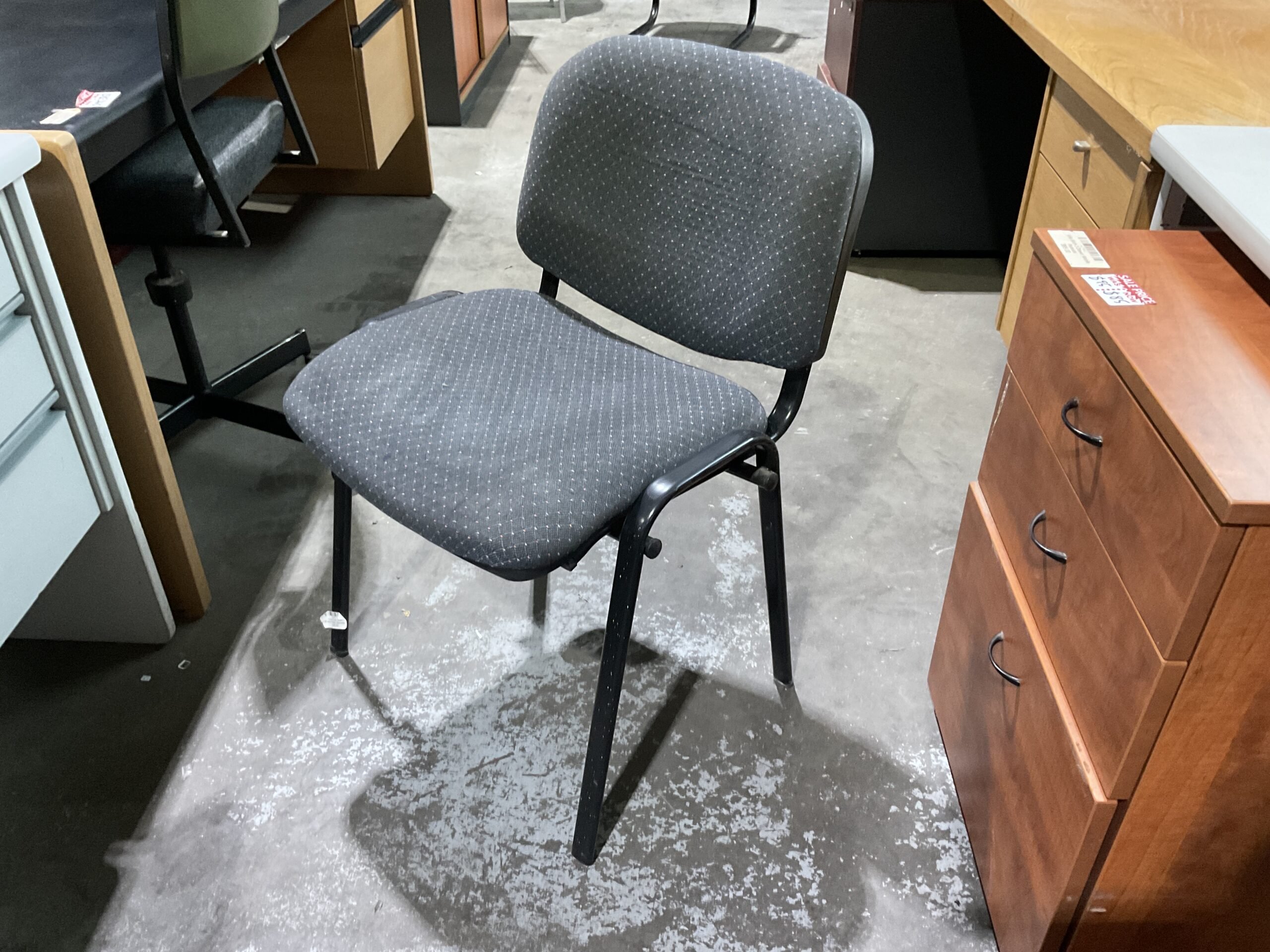Stackable Grey Material Visitors Chair