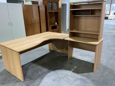 Corner Desk with Hutch - Beech