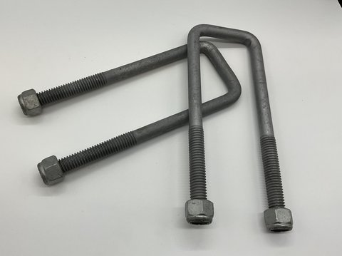 U-Bolt with Nyloc Nuts 1/2" - Galvanised - "50x175mm" "50x175mm"