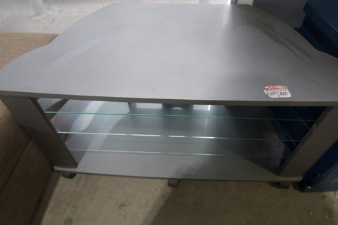 Thumbnail for Entertainment Unit - Grey with Glass Shelves - 2