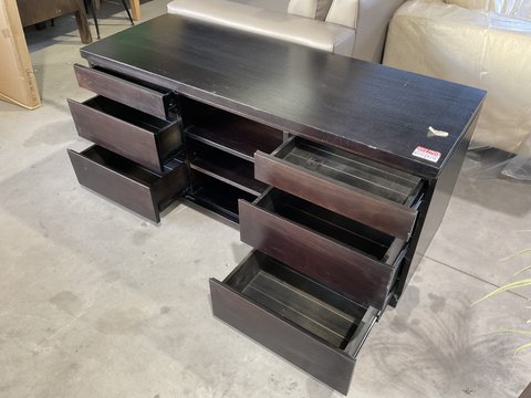 Thumbnail for TV Unit - Dark Wood with Drawers - 2