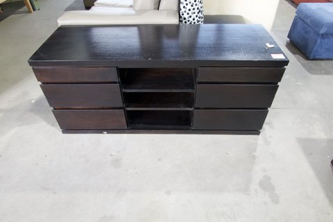 TV Unit - Dark Wood with Drawers