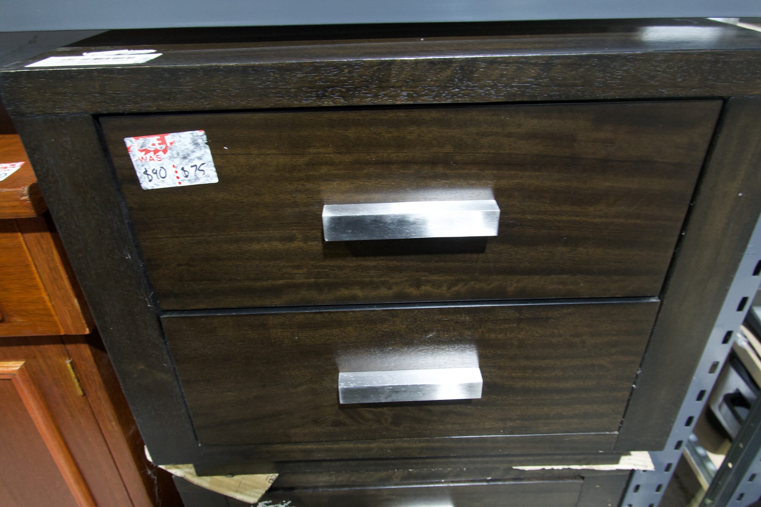 Side Table - Dark Brown With Drawers