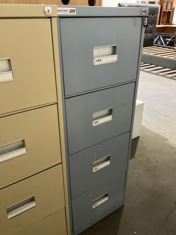 Filing Cabinet 4 Drawer - Godfrey Blue Grey