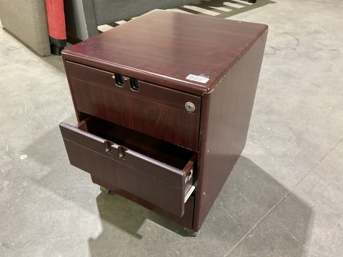 Thumbnail for Mobile Pedestal - Mahogany Colour 3 Drawer - 2