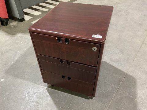 Mobile Pedestal - Mahogany Colour 3 Drawer
