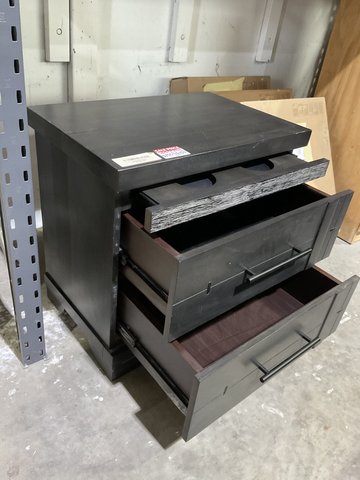Thumbnail for Side Table - Black with 2 Draws and Secret Drawer - 2