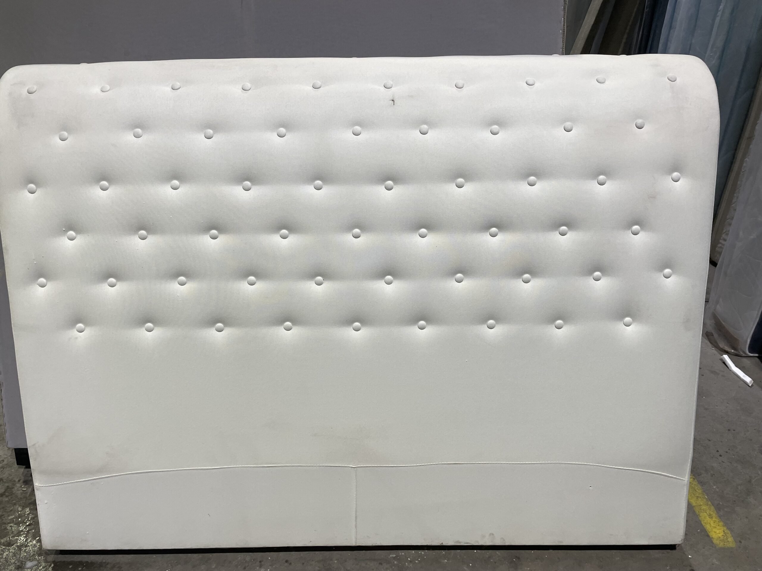 Bed Headboard - White Curved Queen