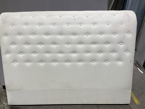 Bed Headboard - White Curved  Queen