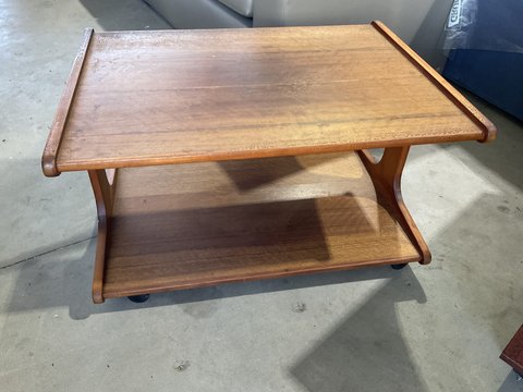 Thumbnail for Coffee Table - Short Wooden on Casters - 2