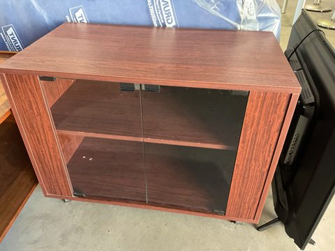 Entertainment Unit - on Casters with Glass Doors