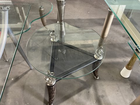Thumbnail for Eclipse Glass Coffee Table - with Mesh Shelf - 2