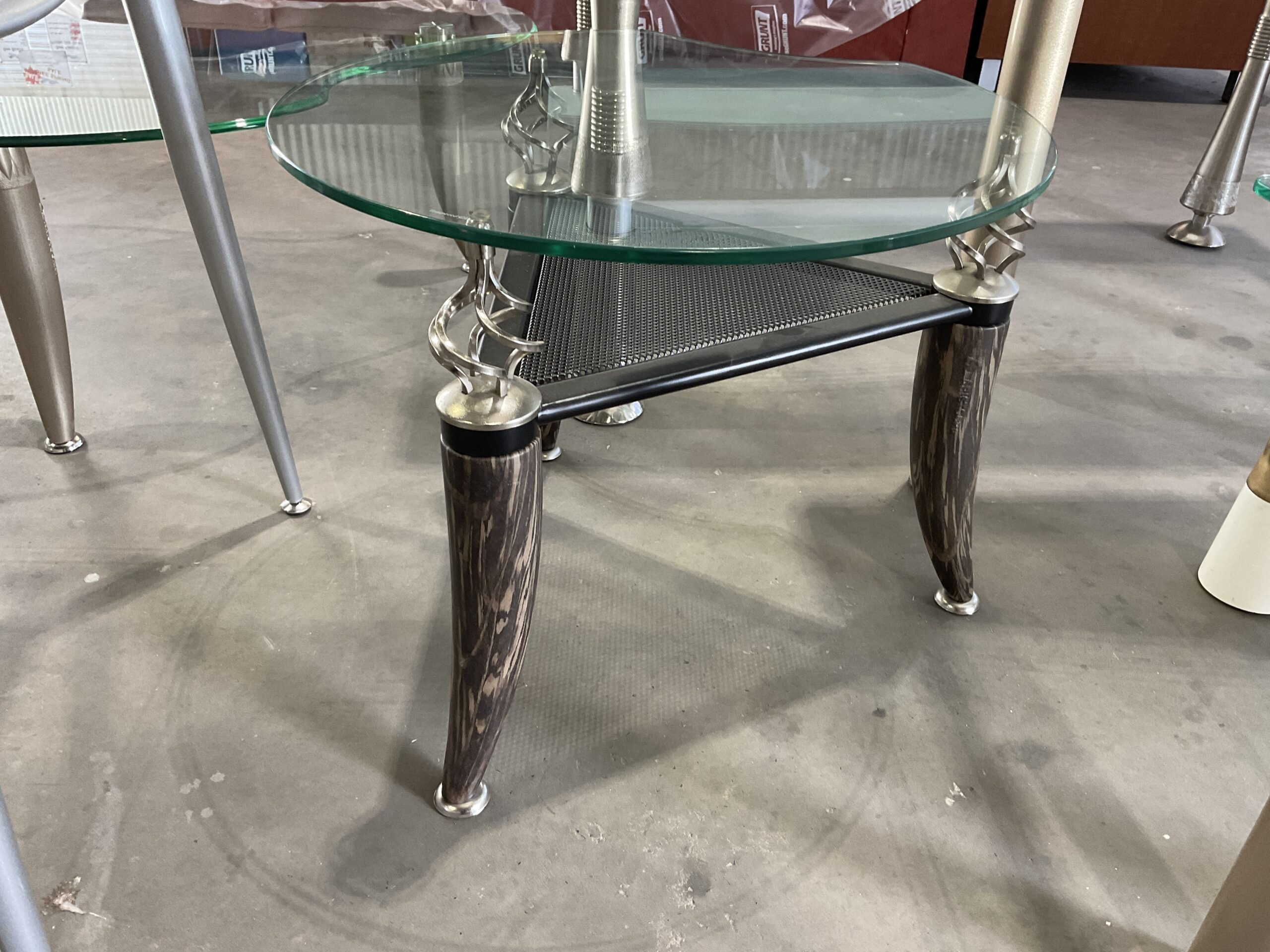 Eclipse Glass Coffee Table - with Mesh Shelf