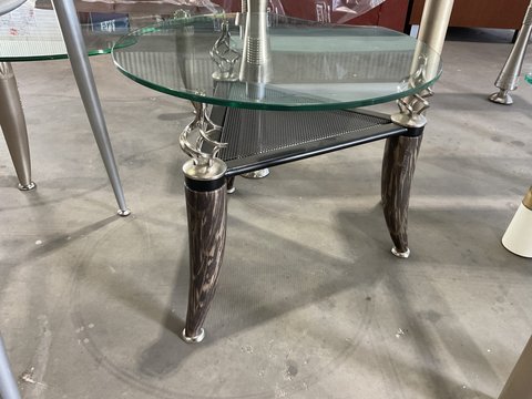 Eclipse Glass Coffee Table - with Mesh Shelf