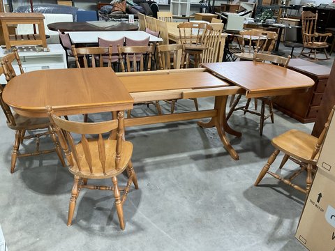 Thumbnail for Large Extending Dining Table - 9 Piece - 5