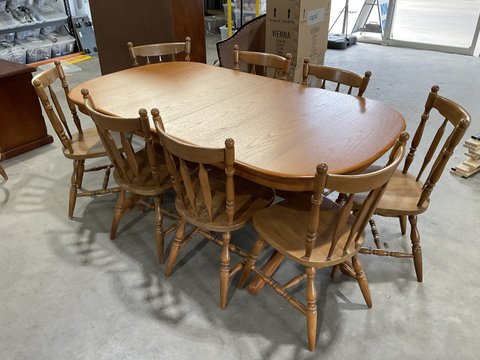 Thumbnail for Large Extending Dining Table - 9 Piece - 2