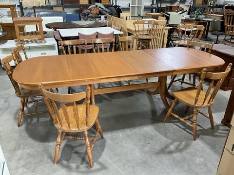 Thumbnail for Large Extending Dining Table - 9 Piece - 4