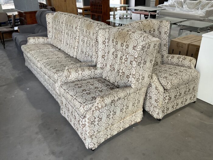 Patterned Couch & Arm Chairs