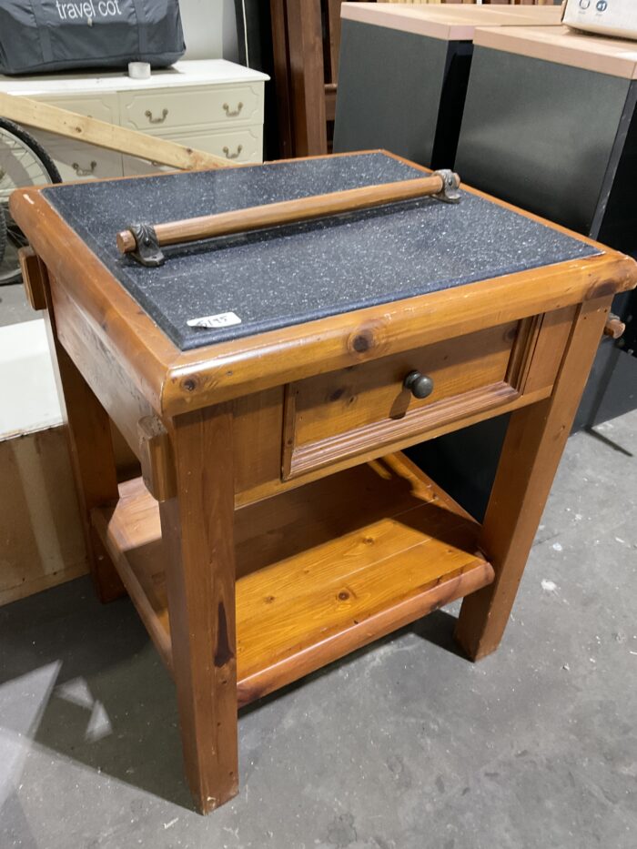 Rustic Stone Top Kitchen Island